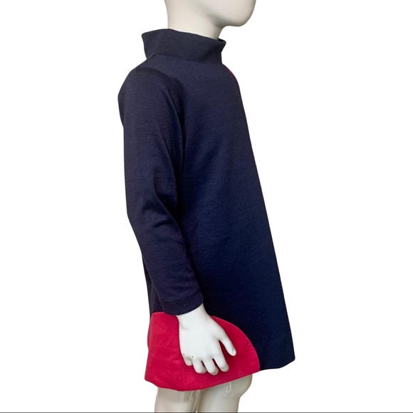 FLORENCE EISEMAN Ponte Knit Dress Navy & Pink Color Block Long Sleeve Size 4 - Picture 6 of 14